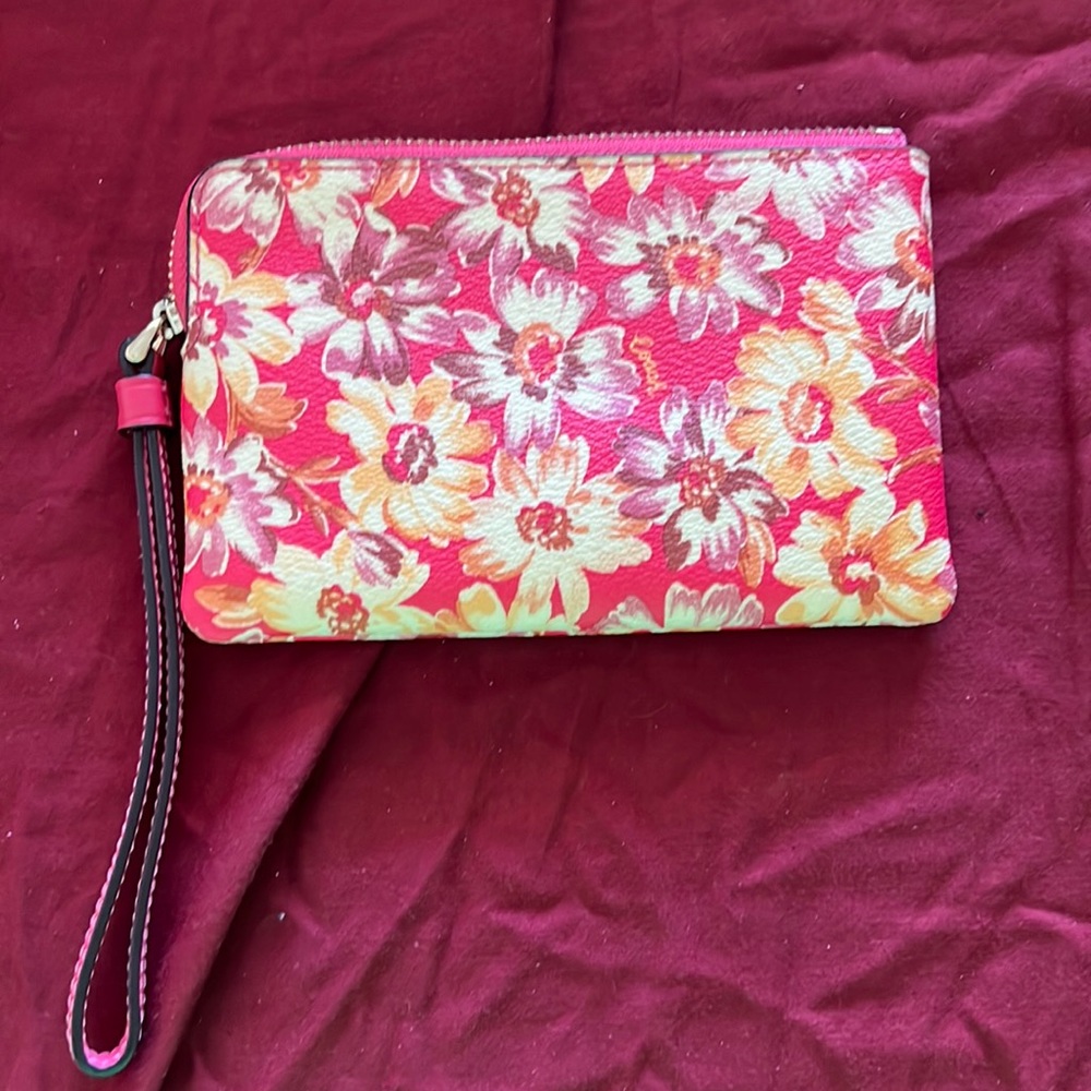 Coach flower print wristlet